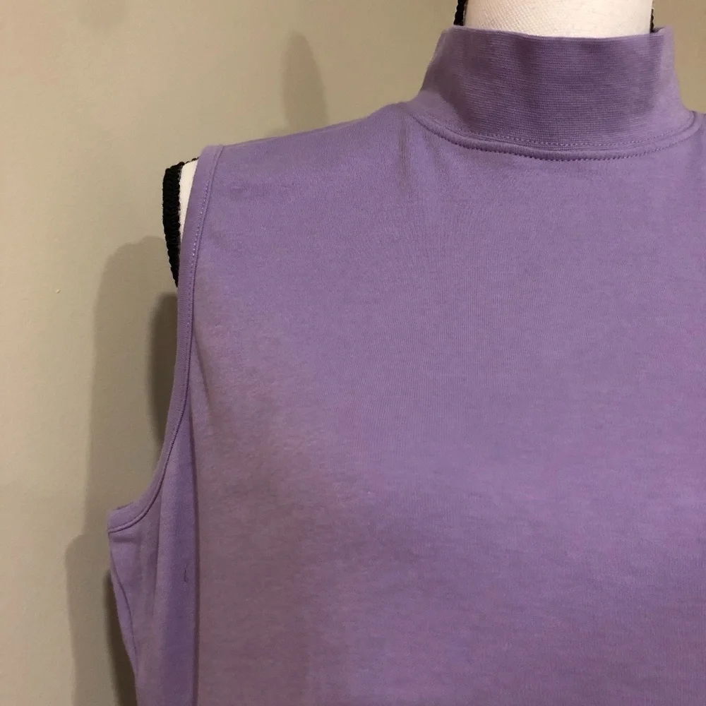 *APPLESEED'S* Petite Purple Sleeveless Turtle Neck Size LP
